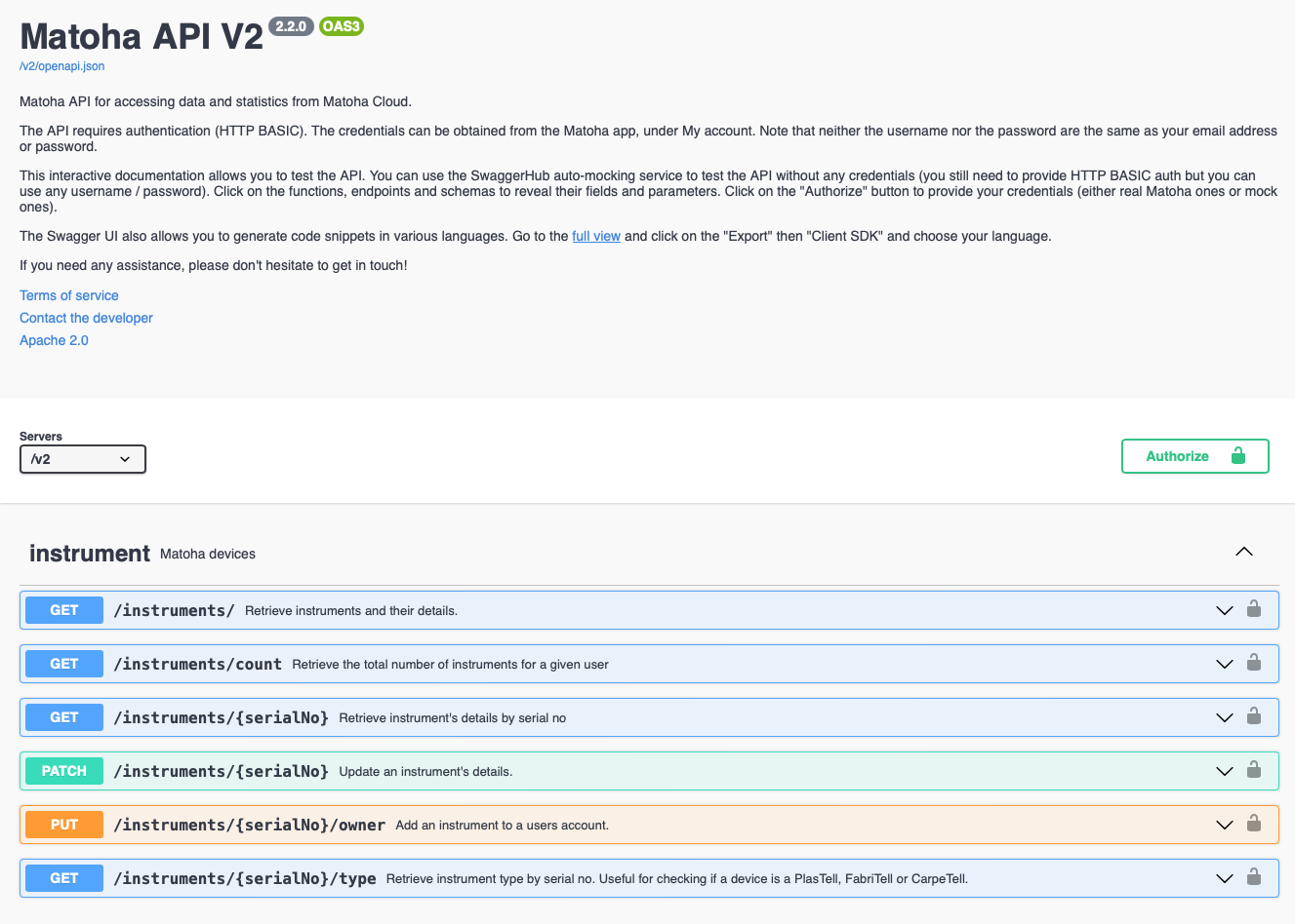 Matoha Cloud interface